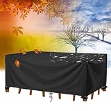 400x320x75cm/Länge x Breite x Höhe Terrassenmöbel Abdeckhaube,Schutzschicht Abdeckplane Winterfest,mit PU-Beschichtung,Abdeckplane für Gartenmöbel,Abdeckung Loungemöbel,Gartenmöbel Plane Wasserdicht