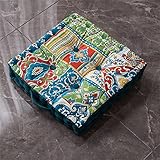 Lukery Quadratische Bodenkissen Matratzenkissen Sitzkissen Mit Griff Stuhlkissen Gepolstertes Matratzenkissen Sitzblock Für Büro Sessel Meditation Balkon Tatami Bodenkissen (40x40x9cm,grün Retro)