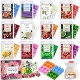 MULEVIP Duftwachs Wax Melts 12 Pack Duftwachswürfel Duftwachs für Duftlampe,Duftlampe Wachs für Hochzeiten,Geburtstag,Valentinstag,Weihnachten,Duftlampen Scented,Duftwachswürfel Geschenk - 12 Düfte
