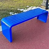 Wetterfeste Metall-Gartenbank, Traglast 300 kg, Terrassensitz ohne Lehne, für Terrasse, Balkon und Hof, Gartenmöbel (blau, 100 cm)
