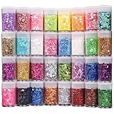 Nuangoo 32 Stück Bastel Glitzer Set,Farben Glitzerpulver Set zum Basteln für Dekoration, Nagelkunst,Karten,Papier,Party,DIY(7.6g)