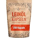Leinöl Kapseln - 250 hochdosierte Kapseln - 1000mg pro Kapsel - Hochdosiert - Mit Vitamin E - Pflanzliches Omega 3-6-9