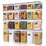 Vtopmart Vorratsdosen mit Deckel Luftdicht, Set mit 24 Vorratsbehälter, BPA-frei, Küchen Aufbewahrungsboxen für Mehl, Zucker, Körner, Mit Schreibstift und Etikett