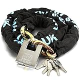 H&S Kettenschloss Motorradschloss - 10mm x 2m Kette - Schloss mit 5 Schlüsseln - Fahrradschlösser Bike Lock Stahlkette - Fahrradschloss mit Schlüssel - E Bike Sicherheitskette