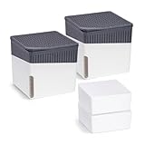 WENKO Raumentfeuchter Mod. Cube, 2er Set, je 500 g Entfeuchter Granulat, für Räume bis 40 m³, beugt Schimmel und Gerüchen vor, ohne Strom, geräuschlos, nachfüllbar, Weiß