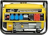 Stromgenerator mit Benzin | Stromerzeuger Notstromaggregat leise | 5 Steckdosen 3x 230V / 1x 400V / 1x 12 V | 7 PS (Premium Kupfergew.(5 Steckdosen (3000W YFG3500))