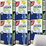 Gut&Günstig Sardinenfilets in Sojaöl ohne Haut und ohne Gräten mit Zitrone 6er Pack (6x125g Packung) + usy Block