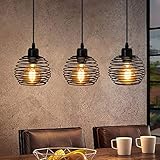 ZMH Pendelleuchte Esstisch Hängelampe Vintage: Schwarz Esstischlampe E27 Esszimmerlampe Retro Küche Industrial Hängeleuchte Metall Pendellampe für Esszimmer Wohnzimmer Arbeitszimmer Restaurant Büro