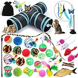 JOYBOY Katzenspielzeug mit katzentunnel, Spielzeug,3-Wege Pet Play Tunnel Tube für Kätzchen,Spielzeugmäuse Spielzeug Variety Pack für Kitty