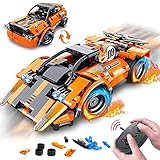 VATOS Bausteine Auto Spielzeug ab 6 7 8 9 10 Jahren für Jungen & Mädchen 335 Teile 2-in-1 Technic Ferngesteuertes Konstruktionsspielzeug 2,4 GHz RC Rennwagen STEM Baukasten für Kinder Jugendliche