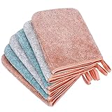 PHOGARY 6 Stück Mikrofaser-Waschhandschuhe, 15x21 cm Waschlappen-Coral Fleece, Weiches Gesichtshandschuh, Badespa-Tuch, Wiederverwendbare Make-up-Entferner-Handschuhe, 3 Farben