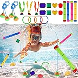 ZDQC 21 Stück Tauchen Spielzeug Unterwasser,Tauchspielzeug Set für Kinder,Tauchringe für Kinder Set,Tauchspielzeug für Kinder Pool,Unterwasser Tauchringe,Schwimmbad Spielzeug,Pool Spielzeug