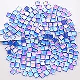 Yatinkim 170g Mosaikfliesen Basteln Bulk DIY Buntglas Mosaiksteine Glasstücke Haus Fotorahmen Handgefertigt Schmuck Art Dekoration Untersetzer Geschenk Marineblau