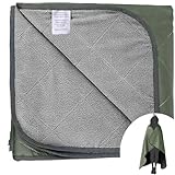 JUBORUI Camping Decke, Outdoor Decke 140X200CM, Picknickdecke Isoliert, Warme Campingdecke Ideal für Wandern, Backpacking, Strand, Kaltes Wetter, Winddicht, Waschbar Fleecedecke Mit Kapuze(Armeegrün)