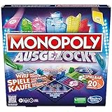 Monopoly Ausgezockt Brettspiel, schnelles Monopoly Familien-Spiel für 2–4 Spieler, Spieldauer ca. 20 Min.