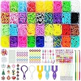 LUZOON 2700+ Loom Bänder Set, 36 Farben Armbänder Selber Machen Gummibänder Kinder Basteln Schmuck Selber Machen Set Schmuckbastelsets für Kinder Mädchen Jungs(Mit Fluoreszieren Farben)