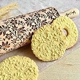 TANZEN BLUMEN Nudelholz. Teigroller mit Blumen für DIY Küche, Teig & Fondant Plätzchen. Gravierte Nudelholz mit Muster von Algis Crafts