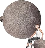 WXYC 55 cm / 65 cm / 75 cm Gymnastikball Stoff Cover Baumwolle + Leinen Schutz Yoga Ball Abdeckung Faltbar Sitzbälle Stoff Bezug Für Fitnessball Pilates Yogaball【Keine Bälle enthalten】