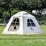 TAILI Aufblasbares Campingzelt mit Handpumpe für 2-8 Personen, Wasserdichtes Luftzelt aus Oxford-Stoff, Schnellaufbau für Familien-Outdoorabenteuer