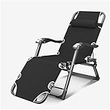 CHCHC Gartenlieger, Außenterrasse Camping Sonneneinstrahlung Stahl Füße Liegen Strand Pool Klappbares Sonnenbett Stuhl klappern Liegen(Black)