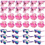 Whaline 36 Stück rosa Strand Pool Party Gefälligkeiten Aufblasbare Glitzer Strandbälle Neon Sonnenbrille Wasserspielzeug für tropische Sommer Pool Party Dekorationen Wasser Sand Spiel Spielzeug