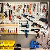 An Der Wand Montierter Garagen-werkzeughalter EL, Multifunktionaler Perforierter Werkzeughalter Für Schlafzimmer, Arbeitszimmer, Bastelzimmer, Werkstatt, DIY-steckbrett-kit, White, 60x160cm