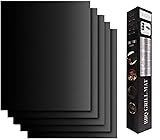 KDO BBQ Grillmatte (5er Set), grillmatte für gasgrill, Wiederverwendbar,Teflon Antihaftbeschichtung für bis 260°C, Grillmatte Geeignet zum Grillen, Ofen und Speisenheizung (40x33 CM, Schwarz)