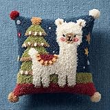 DIY Knüpfhaken Kissen Set für Anfänger Erwachsene,Knüpfteppich Bastelset 43x43cm,Einfaches Latch Hook Cushion Kit,Stilvolle Heimdekoration & Einzigartige Geschenkidee,Süßes Alpaka
