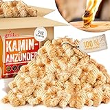 grillas 5 kg Bio-Kaminanzünder und Öko-Grillanzünder ca. 400 Stück aus Holzwolle, in pflanzlichem Wachs getränkt | Kohleanzünder | Wachsanzünder | Anzündwolle | Anzündhilfe ohne Rückstände