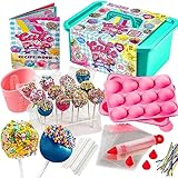 GirlZone Cake Pop Craze Kit, 80-teiliges Lustiges Backset für Kinder von 10-12 mit Leckeren Kuchen-am-Stiel Rezepten & Backzubehör, Geschenke für Kinder & Weihnachts-Cake-Pop-Set