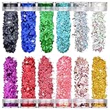 [12 Farben ] - LVZONGXIN Glitzer Gesicht, 60ml Body Glitzer Festival Körperglitzer Glitzerpulver Pailletten Set Für Gesicht Nägel Augen Haare, Masquerade Party Make-Up Glitter, DIY Handwerk