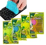 Strehknewen 4er Pack Tastatur Reinigungsgel, Wiederverwendbares Reinigungs Slime für Auto Innenraum, Laptop, PC, Drucker & Elektronik, Universal Staub Entferner Gel