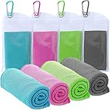 SZELAM Kühlendes Handtuch,EIS-Handtuch,4 Packungen weiches, atmungsaktives,kühles Handtuch,Mikrofaser-Handtuch für Yoga, Fitnessstudio,Training,Sport,Fitness,Laufen,Camping,Wandern(40' x 12')