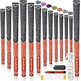 SAPLIZE 13 Golfgriffe mit komplettem Regripping-Kit, Standardgröße, Multi-Compound Hybrid Golfschlägergriffe, rote Farbe