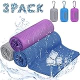 Ciskotu Kühltuch 3er Set, Mikrofaser Sport Kühlendes Handtuch, Schnelltrocknend Kühlhandtuch für Sofortige Kühlung, Eishandtuch Cooling Towel für Fitness, Sport, Reise, Yoga