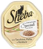 Sheba Alleinfuttermittel für ausgewachsene Katzen mit Truthahn, Huhn und Gemüse - 85 g