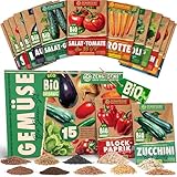 ZenGreens® - Bio Gemüsesamen Set - 15 Gemüse Samen für...