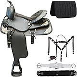 SUPREME SADDLERY Classic Barrel Racing handgefertigter Western-Sattel aus Synthetik, leicht, hohe Kante, Rennsattel