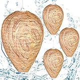 4 Stück Wespennest wasserdichte Künstliche Wespennesterköder Attrappe Hornissennest Attrappe für Haus und Garten Outdoor