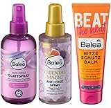 Balea 3er-Set Haarpflege: Anti-Frizz GLATT SPRAY für geschmeidig-glattes Haar mit Cashmere-Protein (200 ml) + Anti-Frizz-Spray ORIENTAL MAGIC (150 ml) + Hitzeschutzbalm BEAT THE HEAT (125 ml), 475 ml