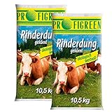 Profigreen Rinderdung gekörnt 21 kg (2x10,5 kg) Mist Kuhmist Dünger