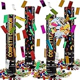 Konfettikanone, Taozoey Party Popper*4, Konfetti-Shooter, Confetti Kanone, Party Popper Konfetti, Konfettikanonen für Hochzeit, Party, Geburtstag, Silvester(Bunte Pailletten)