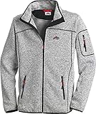 STUBAI Strickfleece-Jacke für Herren, Strickjacke mit Fleece Innenseite, Stehkragen & Reißverschluss, Outdoorjacke, Grau-mele, Gr. L