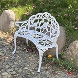 TangXiaoQi Gartenbank, Metall Aluminium Rose, passend für Garten Veranda Park Front Veranda Balkon im Freien (weiß)