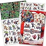 Tattoo Kinder, 8 Blätter Superhelden Tattoo Kinder Spiderman Marvel Tattoo, Aufkleber Set für Mädchen Jungen Kindertattoo für Geburtstagsgeschenke Kindergeburtstag Mitgebsel