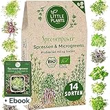 Sprossen Samen Microgreens Starter Set BIO - 14 Sorten BIO Sprossen zum selber züchten Microgreens Samen und Keimsprossen Keimsaat - Probierset für Sprossenglas & Kressesieb (inkl. Ebook)