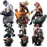 6 Figuren Naruto Sakura Uchiha Gaara Kakashi Modelle Kollektion Dekoration Geschenk Anime Manga Animation PVC 8 cm