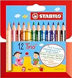 STABILO - Dreikant-Buntstift - Trio dick kurz - 12er Pack -...