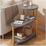 Beistelltisch aus Kunstmarmor mit Metallrahmen, platzsparendes Design für Sofa, Nachttisch oder Couchtisch