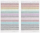 Naler 1800 Stück Glitzersteine Selbstklebend 2 Blätter Bunt Strasssteine Selbstklebend Schmucksteine Aufkleber Glitzer Strass zum Basteln mit Pinzette für DIY Handwerke, Nägel Deko